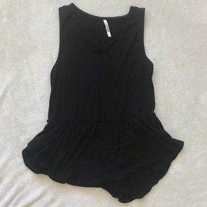 FREE w/Bundle Black Sleeveless Peplum Blouse